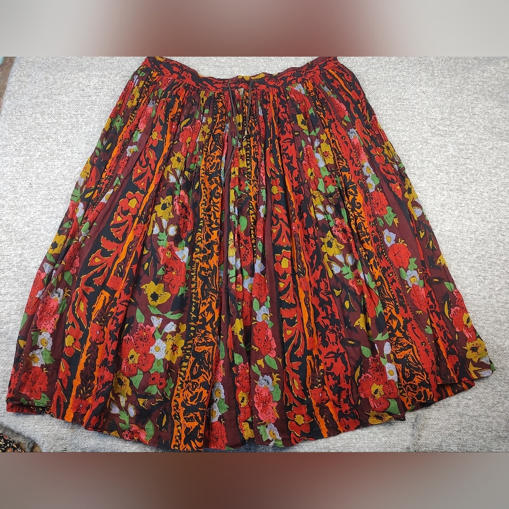 Floral Multicolor Women's Skirt Cotton All Size